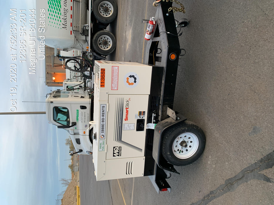 2020 Multiquip DLW400ESA4 400 amp Welder, 14kW, 120/240V, T4F Kubota, Trailer