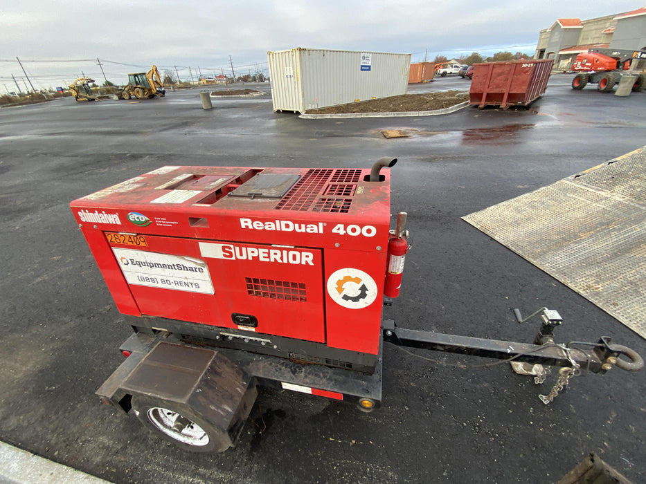 2022 Shindaiwa DGW400MDL Kubota D902 Engine, 23 HP, Dual Op Welder, Wire, Arc, Droop Stick, Tig, and CC Stick Functionality, Simulphase, 3 Phase and 1 Phase Gen Output, Single Axle NB Trlr, Slr Trckl Chrg 12V 12W, Fire Ext