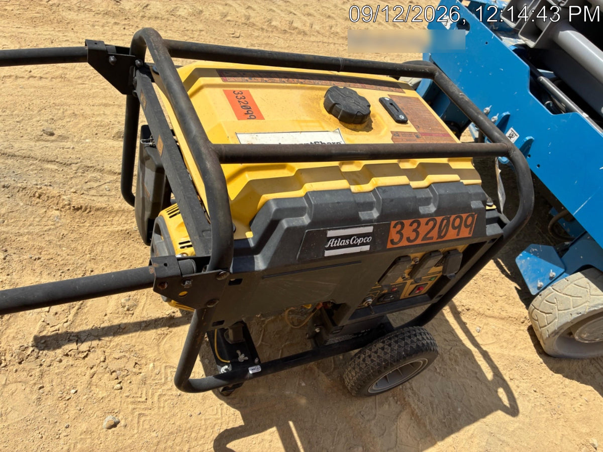 2023 Atlas Copco P6500W 5.5kW, AC390FD Gasoline Engine, Wheel & Handle Kit, (2) 120V Duplex 15A + (1) 120/240V 30A Twist Lock