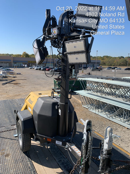 2022 Allmand NLV3GR (4) LED Light Fixture 350W, 23' Vertical Mast, 3kW Prime, Towable, ES Decals, T3