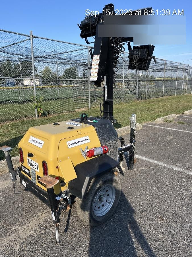 2022 Allmand NLV3GR (4) LED Light Fixture 350W, 23' Vertical Mast, 3kW Prime, Towable, ES Decals, T3