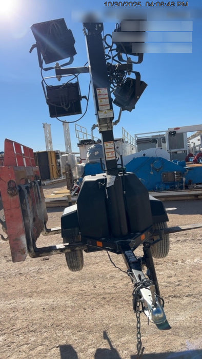 2022 Allmand NLV3GR (4) LED Light Fixture 350W, 23' Vertical Mast, 3kW Prime, Towable, Deep Sea L401, Leveling Jacks, Yanmar T4F 5.8hp