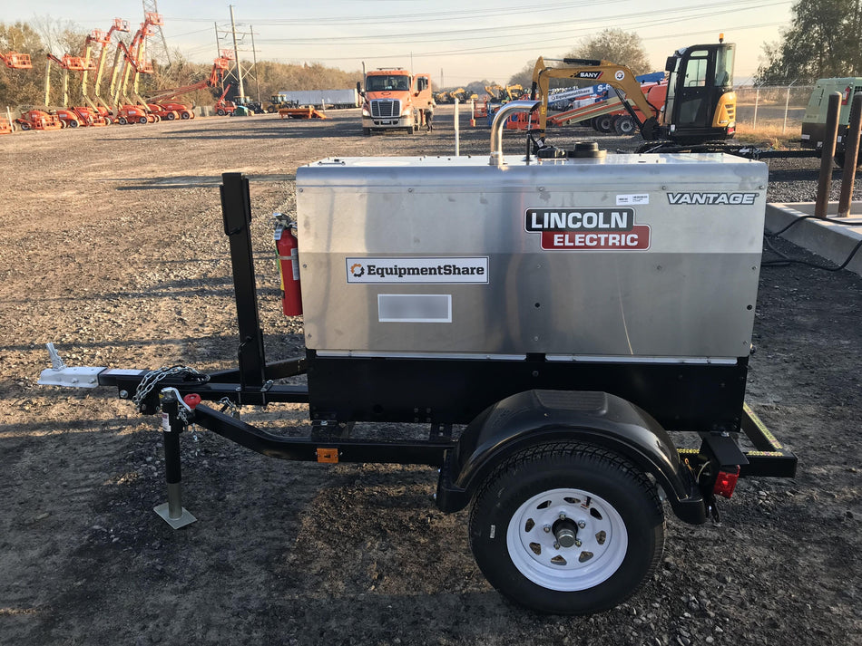 2019 Lincoln Electric Vantage 322 Welder Ready-Pak 3, Two wheel trailer, Fender and Light kit, Cable Rack