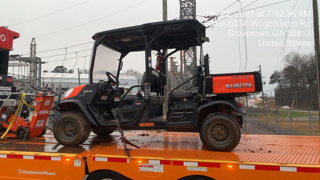 2020 Kubota RTV-X1140W-H 4WD utility cart -LED strobe -Windshield tempered glass -Plastic canopy -Wire harness kit -Backup alarm