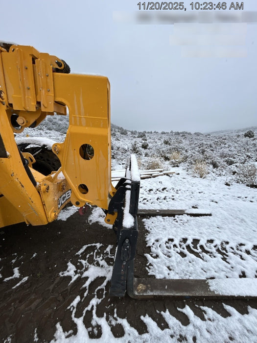 2019 JCB 510-56 74 HP w/Open ROPS, Beacon, Aux Hydraulics, Worklights, Solid Tires w/60" Carriage/Forks
