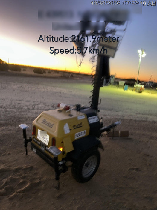 2022 Allmand NLV3GR (4) LED Light Fixture 350W, 23' Vertical Mast, 3kW Prime, Towable, Deep Sea L401, Leveling Jacks, Yanmar T4F 5.8hp