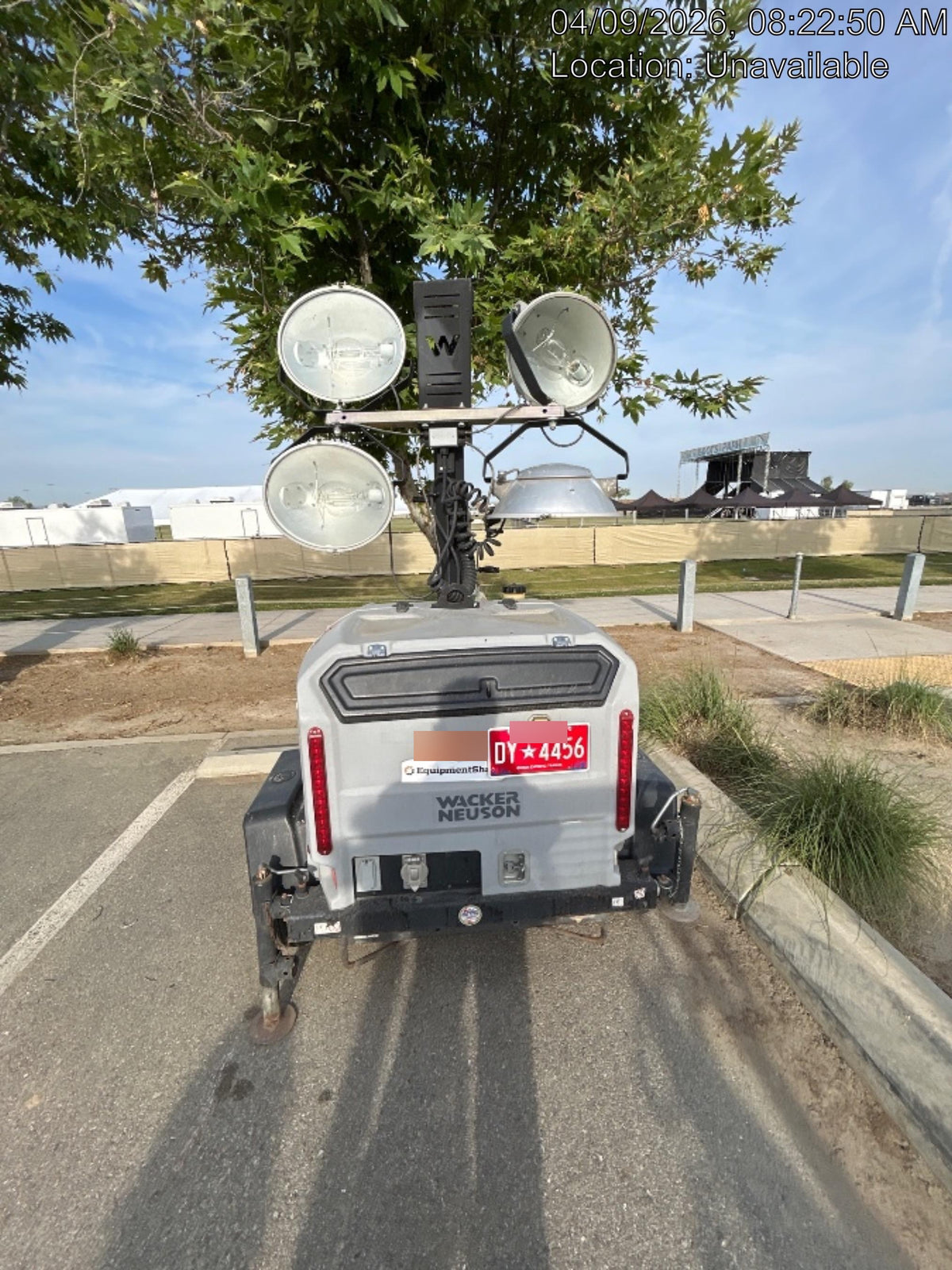 2019 Wacker Neuson LTV6L-MH Wacker Neuson LTV6L Mobile Light Tower w/Fuel Level Sensor Installed