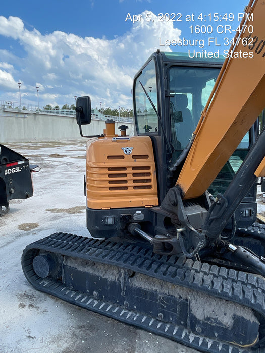 2018 Case CX57C CLOSED CAB A/C, LONG ARM, RUBBER TRACKS, AUX HYD