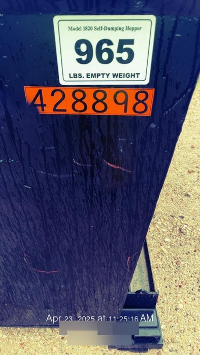 2024 STAR INDUSTRIES M-1820 - Self-Dump Hopper