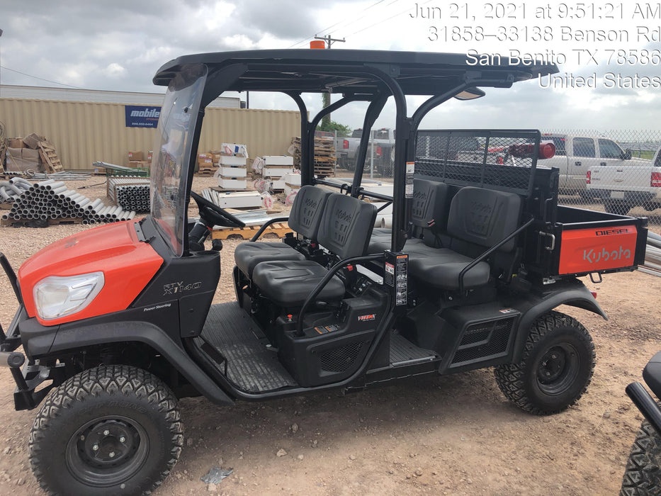 2021 Kubota RTV-X1140W-H Plastic Canopy, Windshield Acrylic Clear, LED Strobe Light, Wire Harness Kit, Back up Alarm