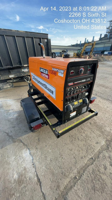 2021 Lincoln Electric Vantage 322 Vantage 322 Ready Pak 3 w/ Decals, ORANGE (includes trailer, cable rack, fender light kit) NO Telematics