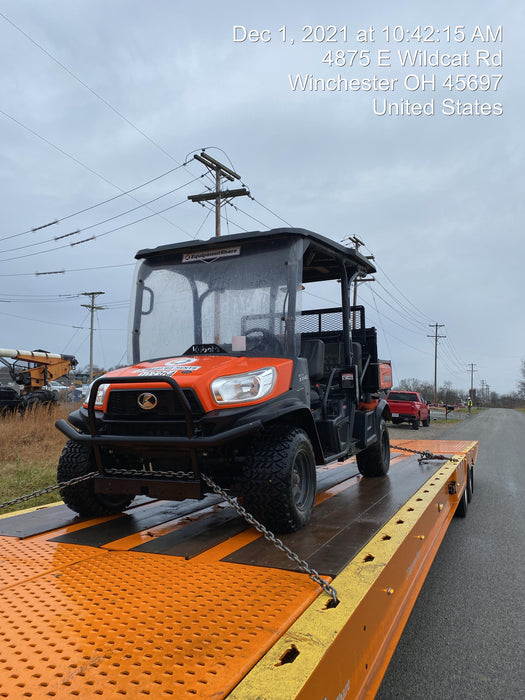 Kubota RTV-X1140W-H 4WD utility cart -LED strobe -Windshield tempered glass -Plastic canopy -Wire harness kit -Backup alarm
