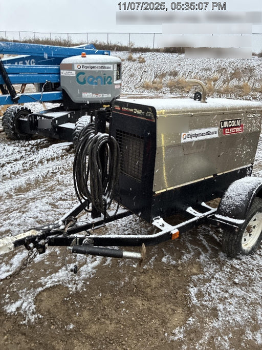 2019 Lincoln Electric Vantage 322 Welder Ready-Pak 3, Two wheel trailer, Fender and Light kit, Cable Rack
