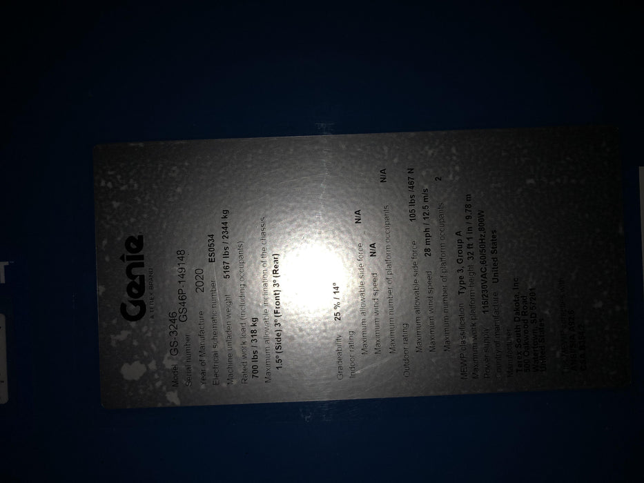 2020 GENIE GS-3246