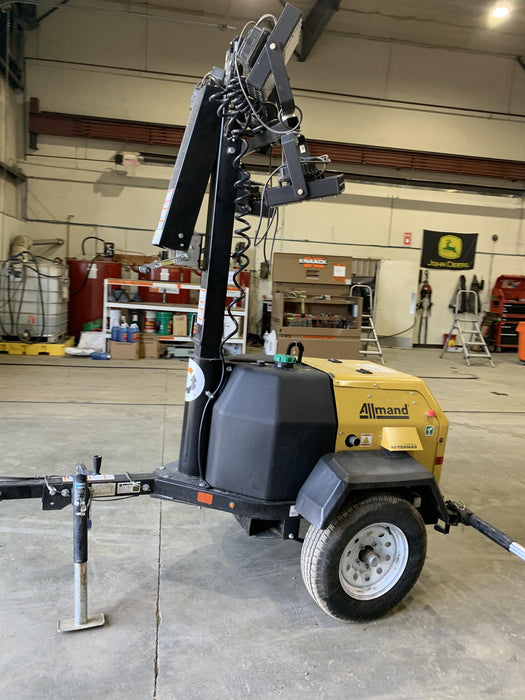 2021 Allmand NLV3GR (4) LED Light Fixture 350W, 23' Vertical Mast, 3kW Prime, Towable, Deep Sea L401, Leveling Jacks, Yanmar T4F 5.8hp