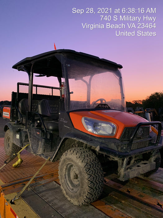 2021 Kubota RTV-X1140W-H Plastic Canopy, Windshield Acrylic Clear, LED Strobe Light, Wire Harness Kit, Back up Alarm