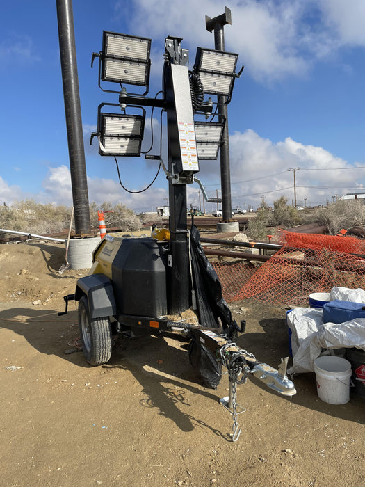 2022 Allmand NLV3GR (4) LED Light Fixture 350W, 23' Vertical Mast, 3kW Prime, Towable, ES Decals, T3