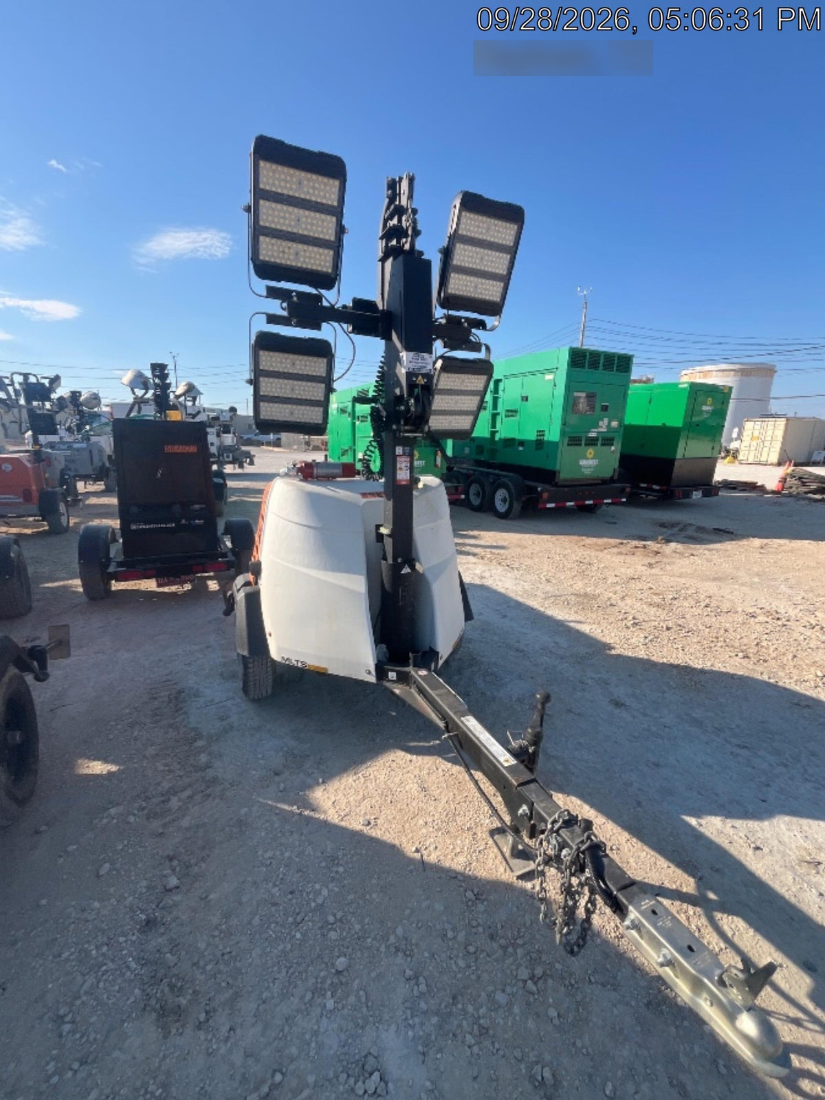 2025 Generac MLTS-4 Diesel, Mitsubishi L2E, 7.1 hp @1800 rpm, Flex Switch 120V Input, Powerzone Controller, (4) 320W LED Lights, 4kW Generator, 39.9 Gal Fuel Tank, 2" Ball