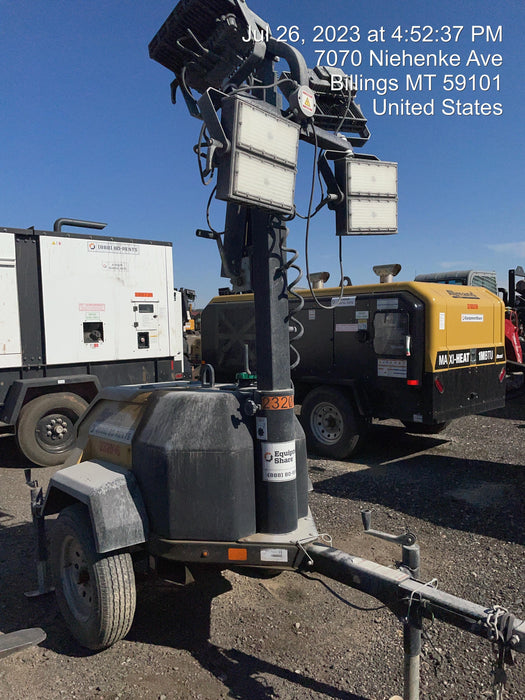 2022 Allmand NLV3GR (4) LED Light Fixture 350W, 23' Vertical Mast, 3kW Prime, Towable, Deep Sea L401, Leveling Jacks, Yanmar T4F 5.8hp