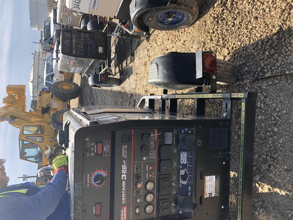 2019 Lincoln Electric Vantage 322 Ready-Pak 3, Two Wheel Trailer, Fender and Light Kit, Cable Rack