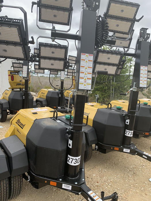 2022 Allmand NLV3GR (4) LED Light Fixture 350W, 23' Vertical Mast, 3kW Prime, Towable, ES Decals, T3