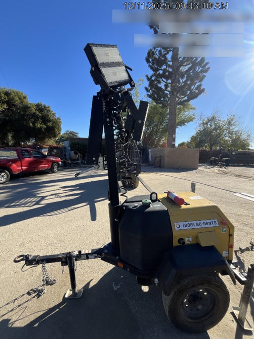 2022 Allmand NLV3GR (4) LED Light Fixture 350W, 23' Vertical Mast, 3kW Prime, Towable, Deep Sea L401, Leveling Jacks, Yanmar T4F 5.8hp