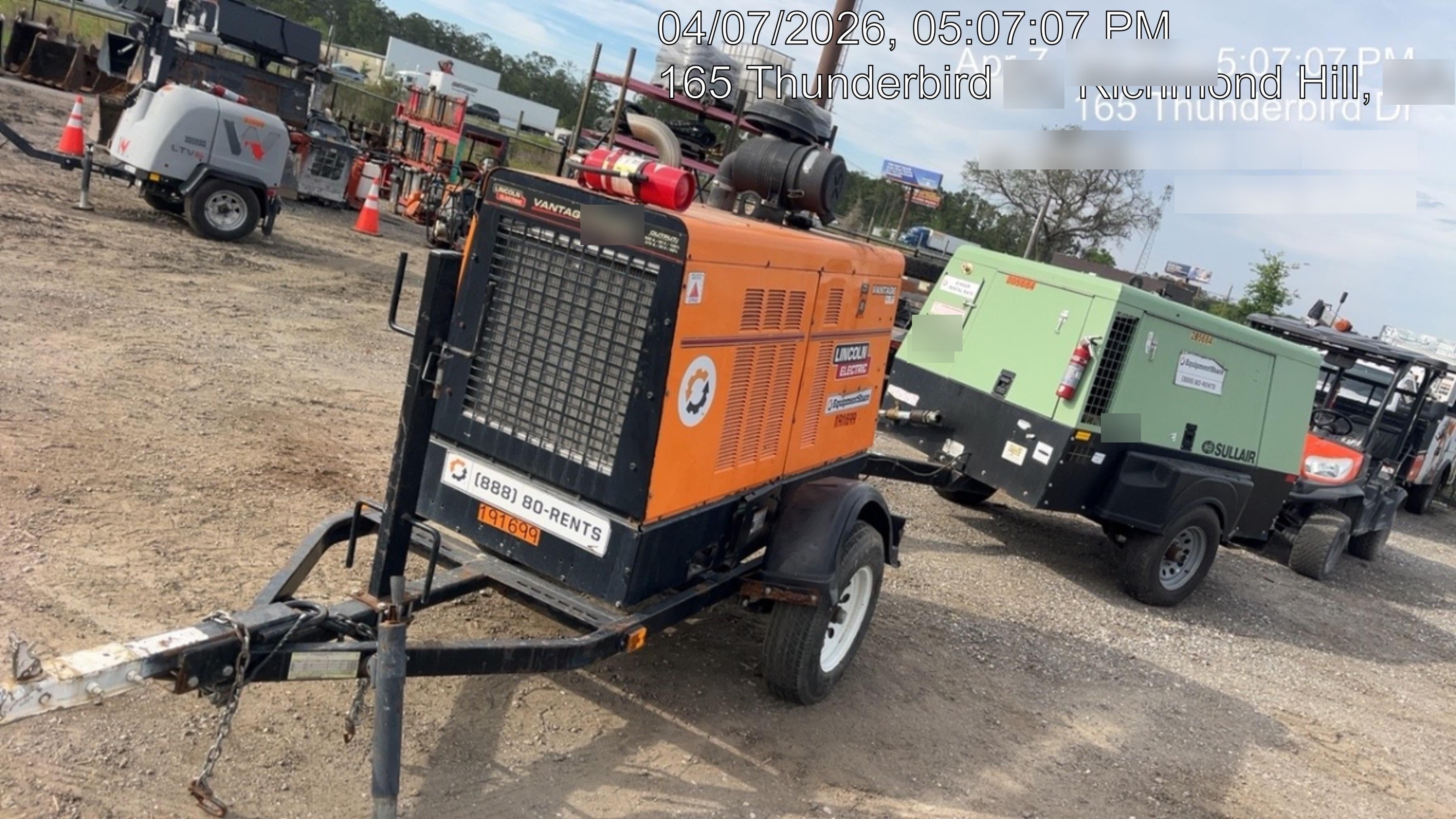 2021 Lincoln Electric Vantage 549X Ready Pak 3, ORANGE (includes trailer, cable rack, fender light kit)