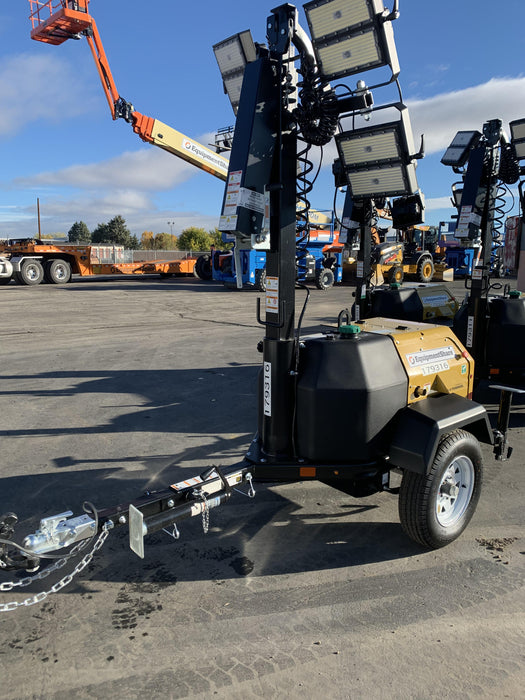 Allmand NLV3GR (4) LED Light Fixture 350W, 23' Vertical Mast, 3kW Prime, Towable, Deep Sea L401, Leveling Jacks, Yanmar T4F 5.8hp