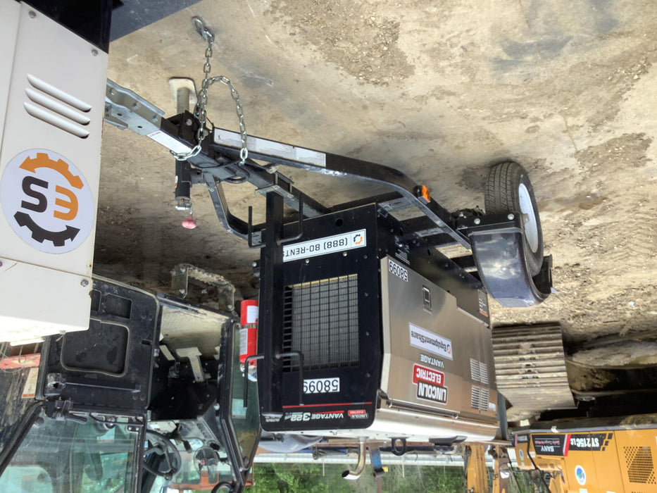 2019 Lincoln Electric Vantage 322 Welder Ready-Pak 3, Two wheel trailer, Fender and Light kit, Cable Rack