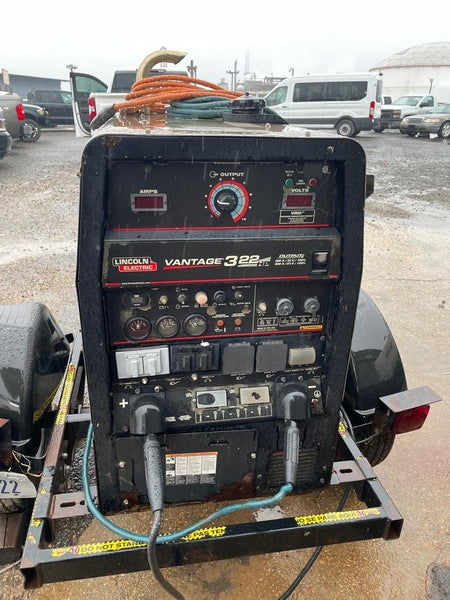 2019 Lincoln Electric Vantage 322 Welder Ready-Pak 3, Two wheel trailer, Fender and Light kit, Cable Rack