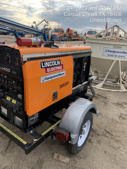 2022 Lincoln Electric LE400 Kubota V1505, Trlr, Cable Rack, Light Kit, ES Decals, T3