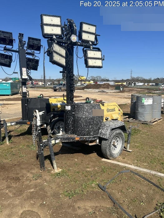 Allmand NLV3GR (4) LED Light Fixture 350W, 23' Vertical Mast, 3kW Prime, Towable, Deep Sea L401, Leveling Jacks, Yanmar T4F 5.8hp