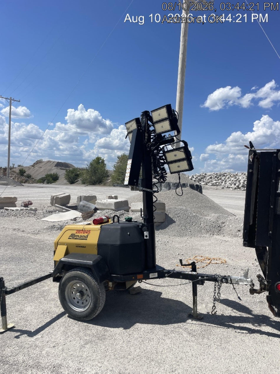 2022 Allmand NLV3GR (4) LED Light Fixture 350W, 23' Vertical Mast, 3kW Prime, Towable, ES Decals, T3