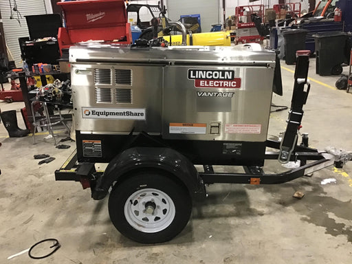 2019 Lincoln Electric Vantage 322 Welder Ready-Pak 3, Two wheel trailer, Fender and Light kit, Cable Rack