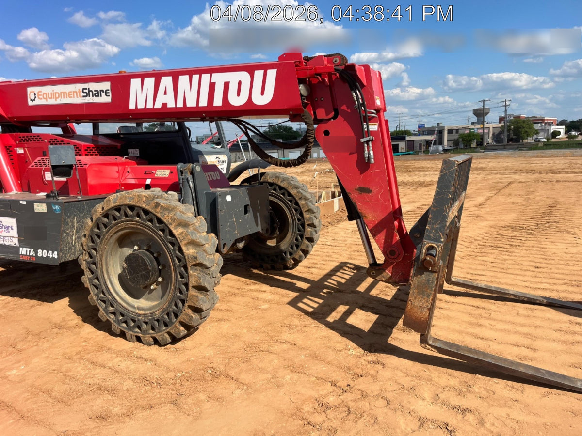 2018 Manitou MTA8044 MTA 8044 - 74 HP T4, Canopy, Worklights/Strobe, Beacon, 66" Carriage, 48" Forks, Solid Tires, Lift Hook, Aux Hydraulics