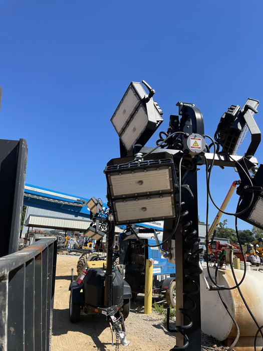 2021 Allmand NLV3GR (4) LED Light Fixture 350W, 23' Vertical Mast, 3kW Prime, Towable, Deep Sea L401, Leveling Jacks, Yanmar T4F 5.8hp