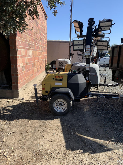 2020 Allmand NLV3GR (4) LED Light Fixture 350W, 23' Vertical Mast, 3kW Prime, Towable, Deep Sea L401, Leveling Jacks, Yanmar T4F 5.8hp