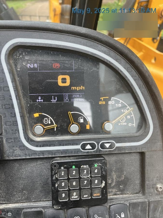 2020 JCB 510-56 Cab/Heat/Air, 74 HP, Solid Tires, STD Worklight, Beacon, Aux Hydraulics, Lifting Eye, Back up Alarm w/66" Carriage/60" Forks