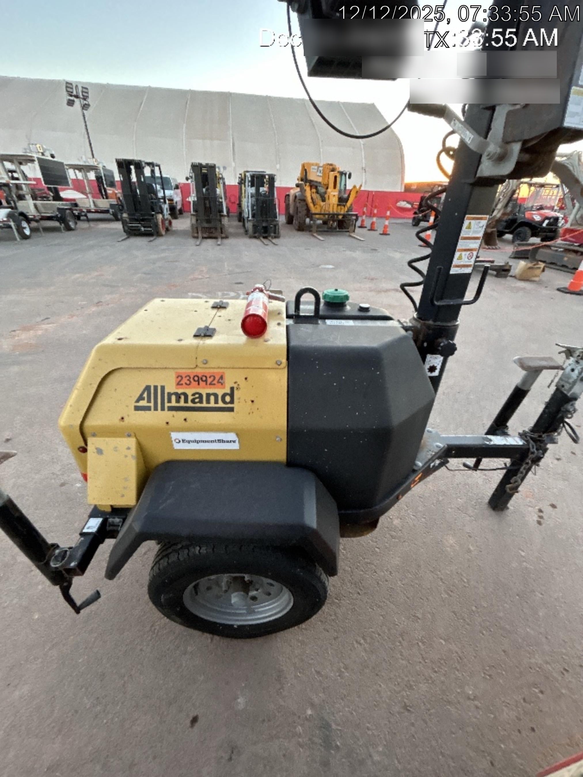 2022 Allmand NLV3GR (4) LED Light Fixture 350W, 23' Vertical Mast, 3kW Prime, Towable, Deep Sea L401, Leveling Jacks, Yanmar T4F 5.8hp