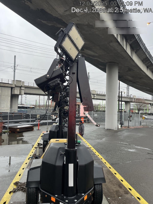 Allmand NLV3GR (4) LED Light Fixture 350W, 23' Vertical Mast, 3kW Prime, Towable, Deep Sea L401, Leveling Jacks, Yanmar T4F 5.8hp