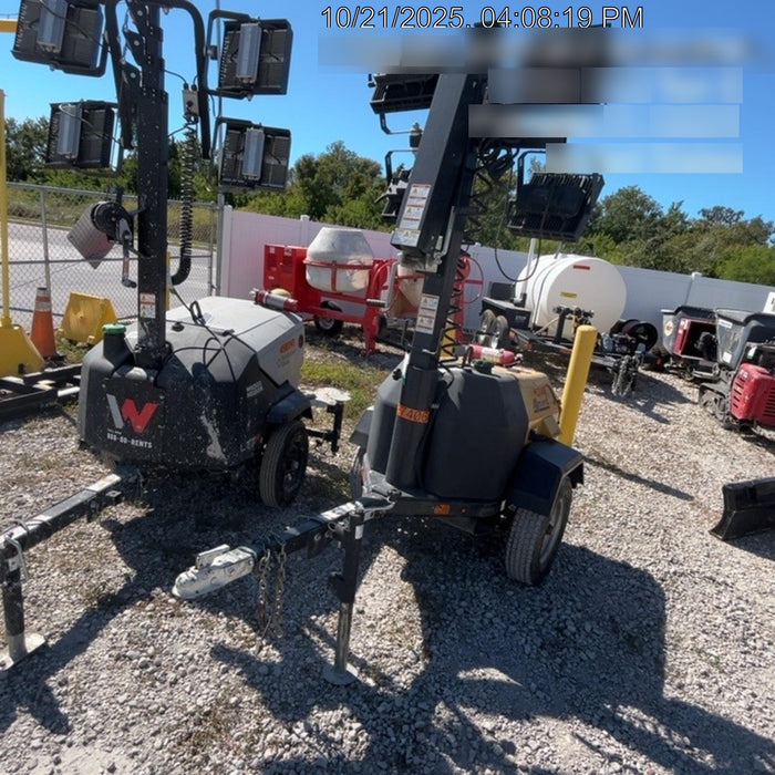 2021 Allmand NLV3GR (4) LED Light Fixture 350W, 23' Vertical Mast, 3kW Prime, Towable, Deep Sea L401, Leveling Jacks, Yanmar T4F 5.8hp