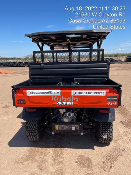 2022 Kubota RTV-X1140W-H Plastic Canopy, Windshield Acrylic Clear, LED Strobe Light, Wire Harness Kit, Back up Alarm