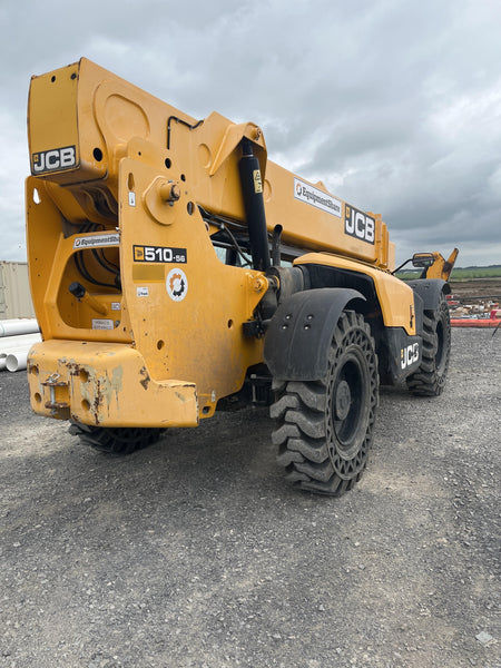 2019 JCB 510-56 Canopy, 74 HP, Solid Tires, STD Worklight, Beacon, Aux Hydraulics, Lifting Eye, Back up Alarm w/66" Carriage/60" Forks