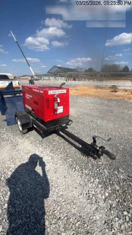 2022 Shindaiwa DGW400MDL Kubota D902 Engine, 23 HP, Dual Op Welder, Wire, Arc, Droop Stick, Tig, and CC Stick Functionality, Simulphase, 3 Phase and 1 Phase Gen Output, Single Axle NB Trlr, Slr Trckl Chrg 12V 12W, Fire Ext