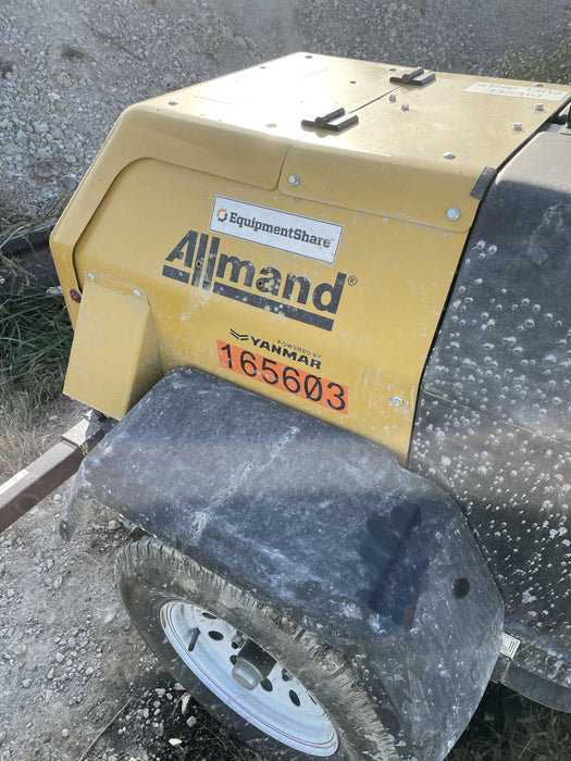 2021 Allmand NLV3GR (4) LED Light Fixture 350W, 23' Vertical Mast, 3kW Prime, Towable, Deep Sea L401, Leveling Jacks, Yanmar T4F 5.8hp