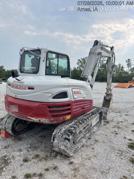 2019 Takeuchi TB290 Cab/Heat/AC Rubber tracks, Dozer blade, Travel alarm, Auxiliary hydraulics Manual QC, Hydraulic thumb, 18", 24", and 36" Buckets
