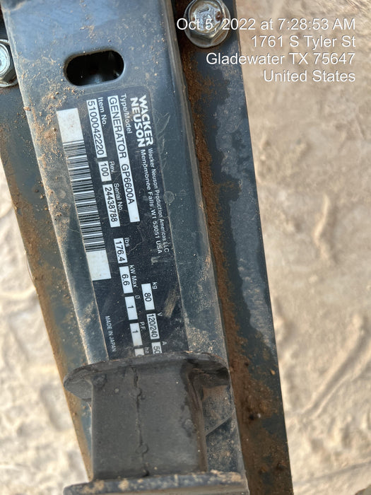 2020 WACKER NEUSON GP6600A