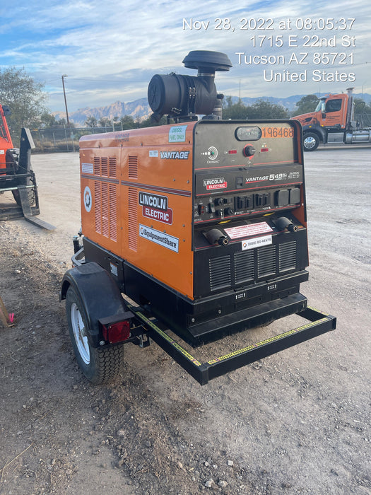 2021 Lincoln Electric Vantage 549X Ready Pak 3, ORANGE (includes trailer, cable rack, fender light kit)