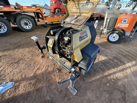 Allmand NLV3GR (4) LED Light Fixture 350W, 23' Vertical Mast, 3kW Prime, Towable, Deep Sea L401, Leveling Jacks, Yanmar T4F 5.8hp