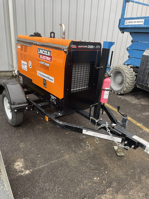 2021 Lincoln Electric Vantage 322 Vantage 322 Ready Pak 3 w/ Decals, ORANGE (includes trailer, cable rack, fender light kit) NO Telematics